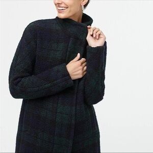 J. Crew Boucle City Coat in Blackwatch Plaid